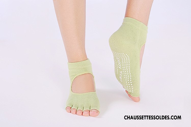 Chaussettes De Yoga Femme Métier Cinq Doigts Dos Nu Antidérapant Clair Danse Violet