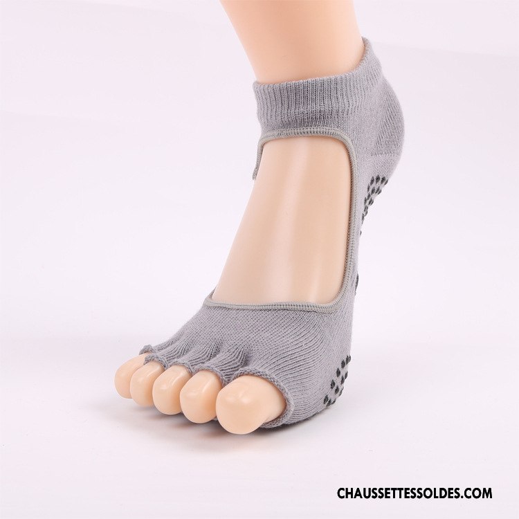 Chaussettes De Yoga Femme Ouverture Du Pied Antidérapant Danse Hiver Le Nouveau L'automne Couleurs De Bonbons Bleu