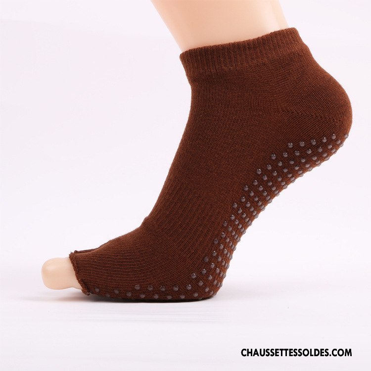 Chaussettes De Yoga Femme Ouverture Du Pied Antidérapant Danse Hiver Le Nouveau L'automne Couleurs De Bonbons Bleu