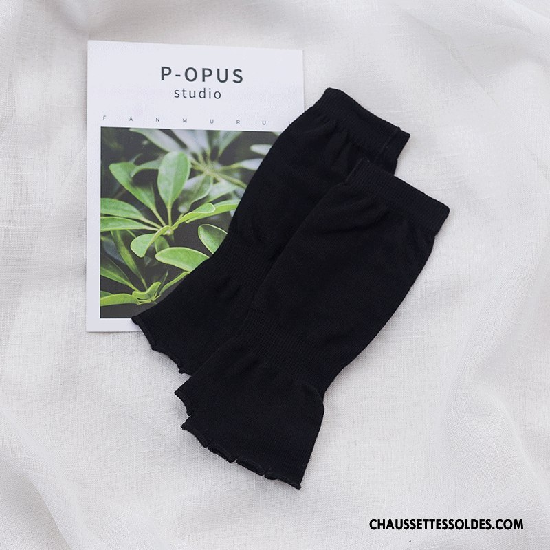 Chaussettes De Yoga Femme Ouverture Du Pied Coton Bio Printemps Cinq Doigts Mouvement Dame Pure Gris