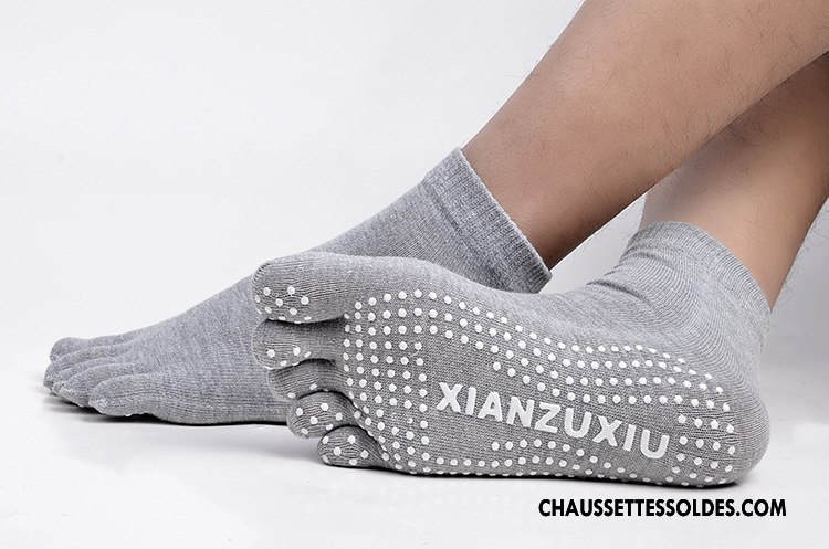 Chaussettes De Yoga Femme Ouverture Du Pied Dos Nu Homme Métier Cinq Doigts 100% Coton Bleu
