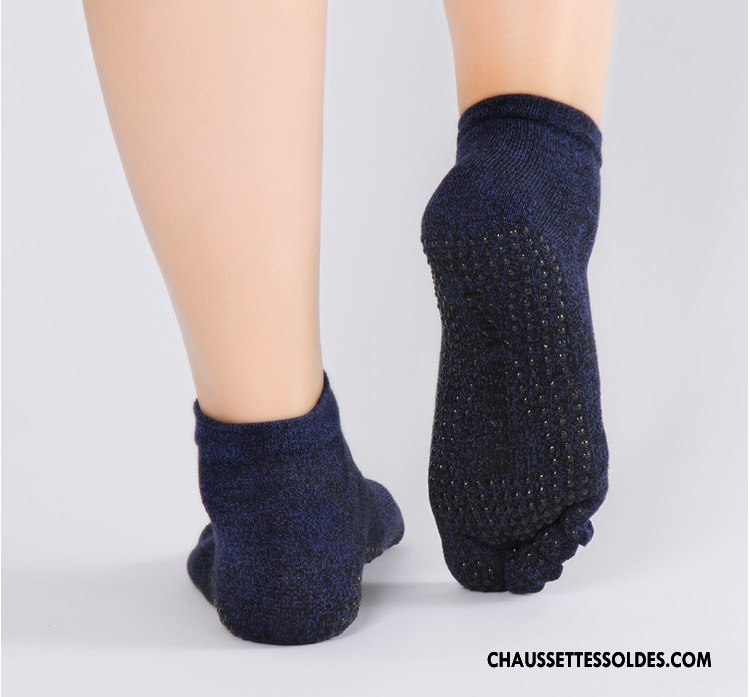 Chaussettes De Yoga Femme Respirant Coton Bio Mouvement Homme Cinq Doigts Antidérapant Gris