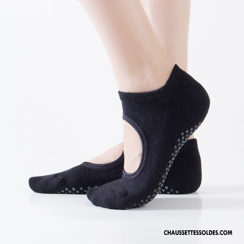 Chaussettes De Yoga Femme Terry Clair Dos Nu Antidérapant Danse Coton Bio Violet