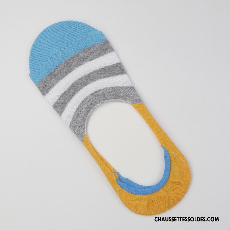 Chaussettes Invisibles Homme 100% Coton Coton Bio Été Chaussette Basse Coupée Silicone Ultra Couleurs De Bonbons Coloré Clair