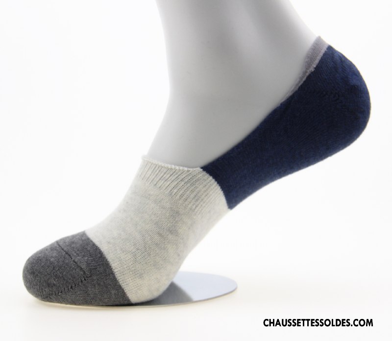 Chaussettes Invisibles Homme Absorber La Sueur Été Respirant Printemps Le Nouveau Simple Couleur De Contraste Or Clair