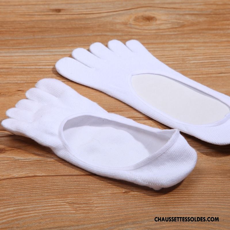 Chaussettes Invisibles Homme Anti-off Cinq Doigts 100% Coton Coton Bio Chaussette Basse Coupée Légère Pure Bleu