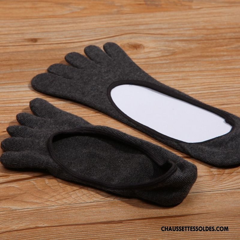 Chaussettes Invisibles Homme Anti-off Cinq Doigts 100% Coton Coton Bio Chaussette Basse Coupée Légère Pure Bleu