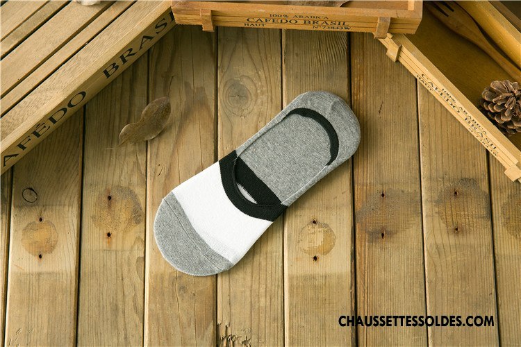 Chaussettes Invisibles Homme Antidérapant Le Nouveau Silicone Tendance Style Chaud Personnalité Gris