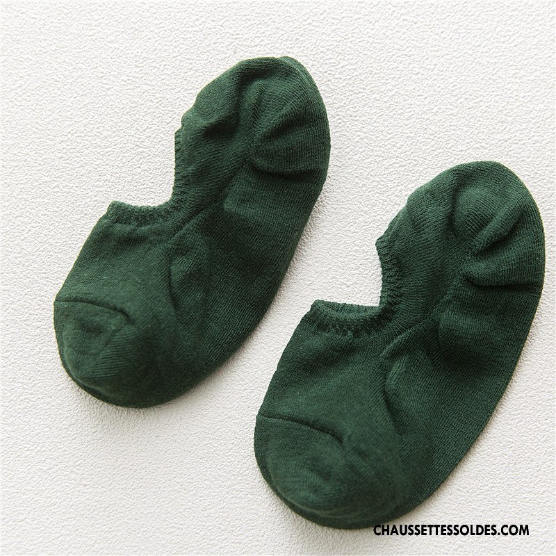 Chaussettes Invisibles Homme Antidérapant Printemps Silicone Lovers Basse Chaussette Basse Coupée Pure Vert Clair