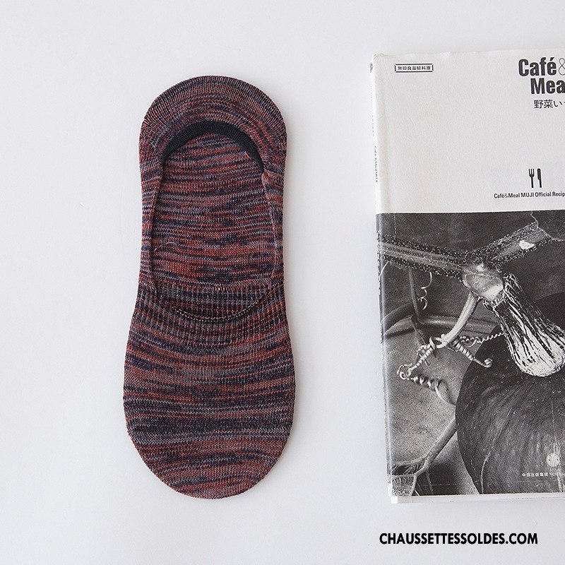 Chaussettes Invisibles Homme Antidérapant Rayé Été Style National Printemps Nouvelles Arrivées Bleu Clair