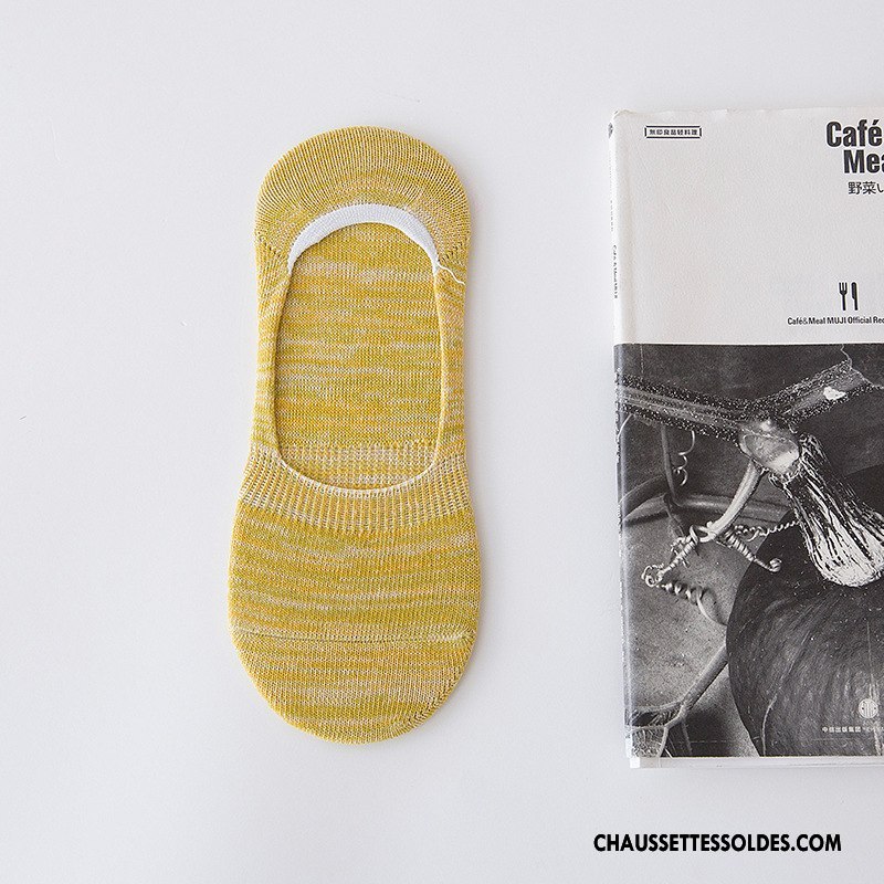 Chaussettes Invisibles Homme Antidérapant Rayé Été Style National Printemps Nouvelles Arrivées Bleu Clair