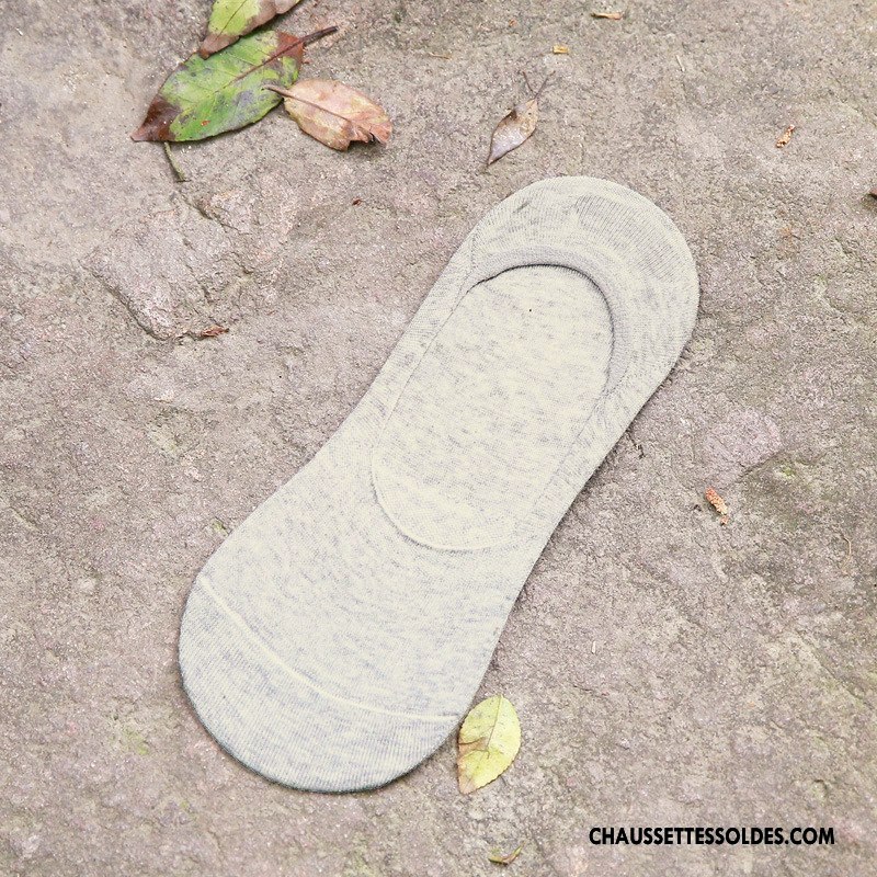 Chaussettes Invisibles Homme Antidérapant Silicone Printemps Chaussette Basse Coupée Été Pure Noir Clair
