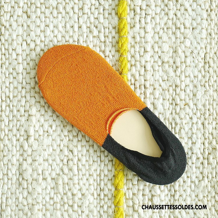 Chaussettes Invisibles Homme Antidérapant Yarn Été Mouvement Chaussette Basse Coupée Coton Couleurs Mixtes Bleu
