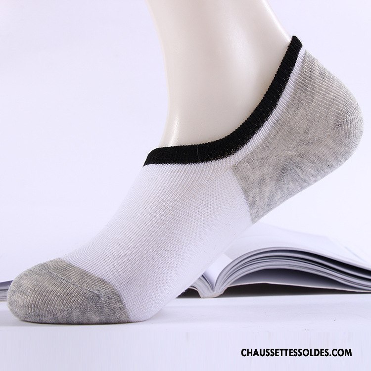 Chaussettes Invisibles Homme Casual Chaussette Basse Coupée Été 100% Coton Printemps Couleurs Mixtes Bleu Clair