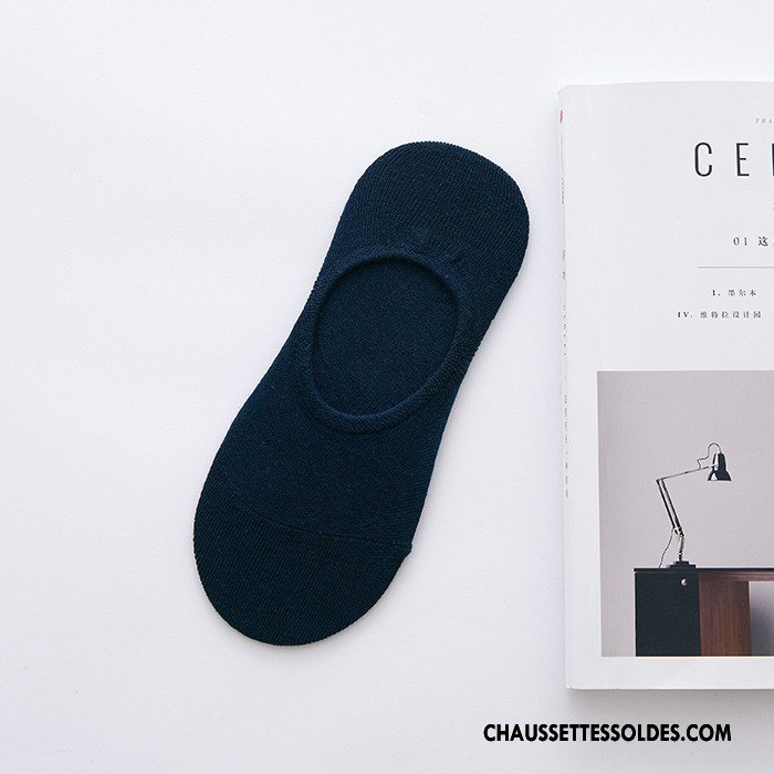 Chaussettes Invisibles Homme Casual Silicone Chaussette Courte Printemps Été Chaussette Basse Coupée Pure Gris Clair