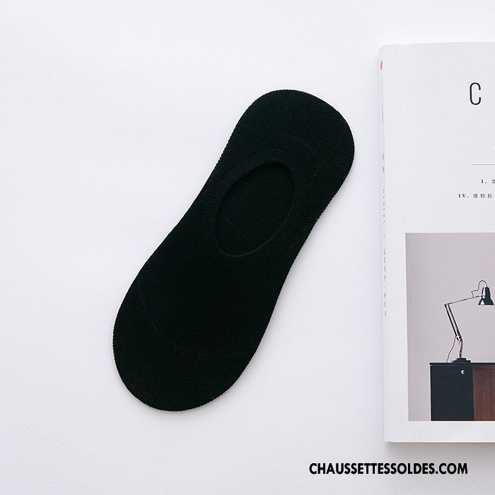 Chaussettes Invisibles Homme Casual Silicone Chaussette Courte Printemps Été Chaussette Basse Coupée Pure Gris Clair