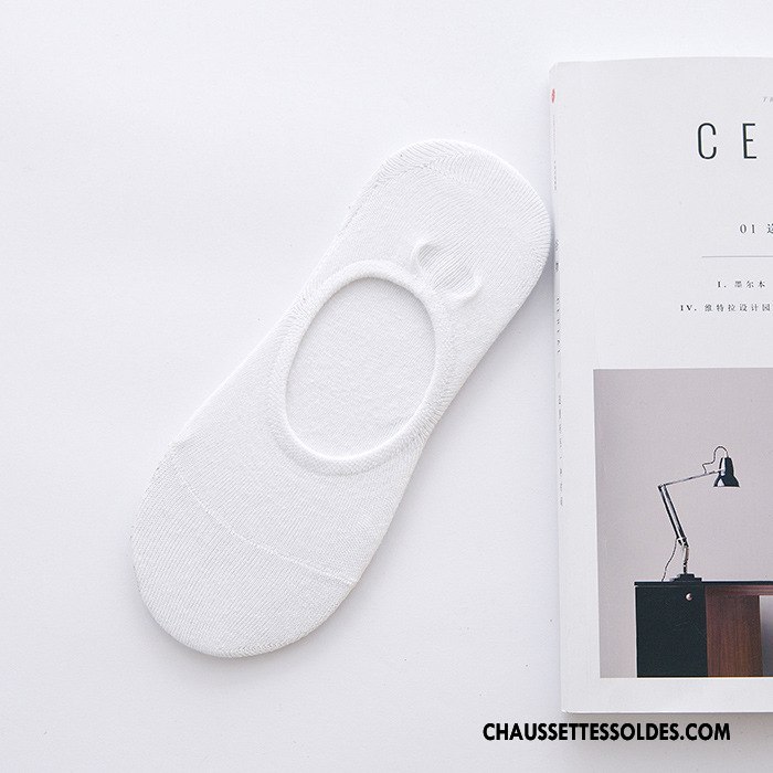 Chaussettes Invisibles Homme Casual Silicone Chaussette Courte Printemps Été Chaussette Basse Coupée Pure Gris Clair