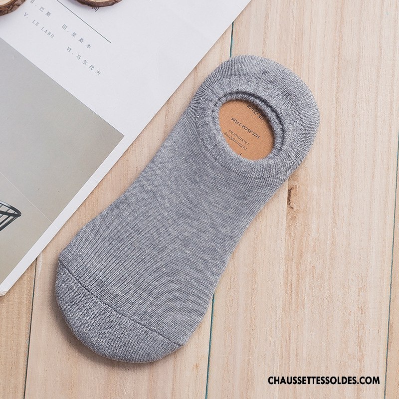 Chaussettes Invisibles Homme Chaussette Basse Coupée Casual Coton Bio Respirant Bleu Clair