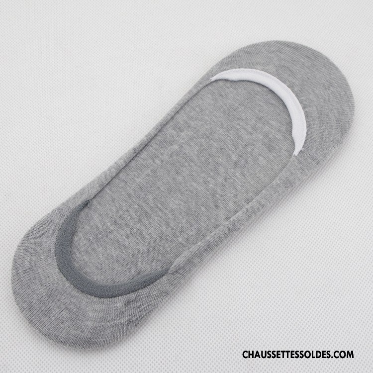 Chaussettes Invisibles Homme Chaussette Basse Coupée Coton Bio Ultra Été Mocassin Antidérapant Couleurs De Bonbons Gris Clair