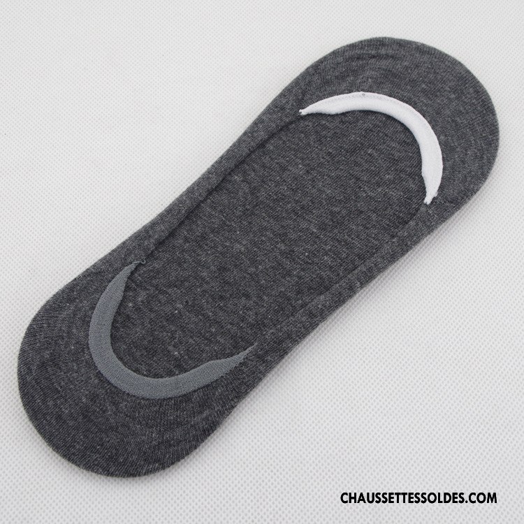 Chaussettes Invisibles Homme Chaussette Basse Coupée Coton Bio Ultra Été Mocassin Antidérapant Couleurs De Bonbons Gris Clair