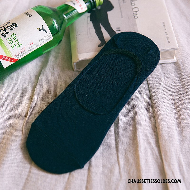 Chaussettes Invisibles Homme Chaussettes En Coton Printemps Chaussette Courte Silicone Été Chaussette Basse Coupée Pure Blanc Clair