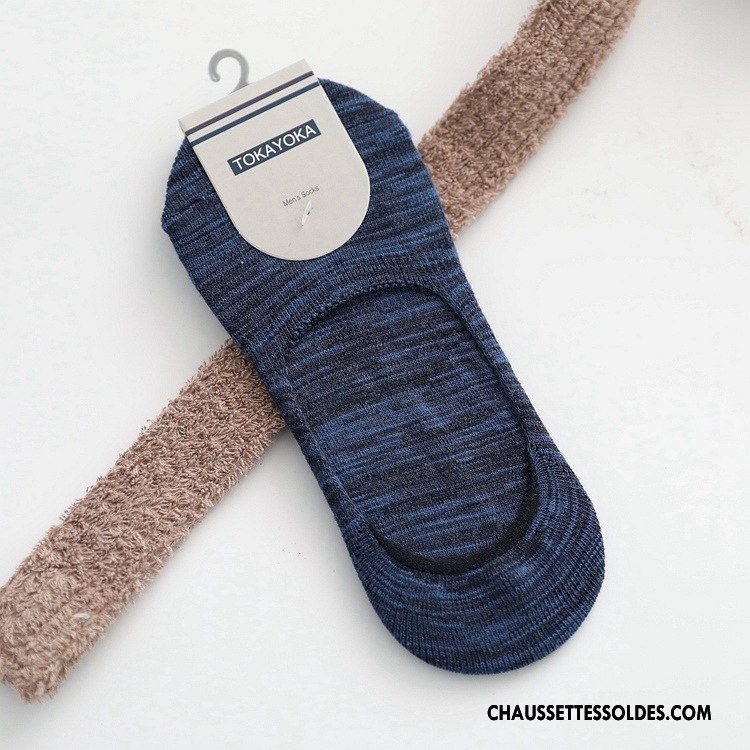 Chaussettes Invisibles Homme Chaussettes En Coton Silicone Antidérapant Coton Bio Livraison Gratuite Bleu Marin Clair
