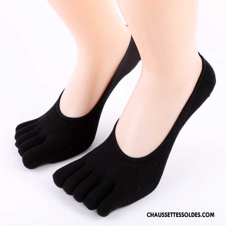 Chaussettes Invisibles Homme Cinq Doigts Nouveau Engrener Chaussette Basse Coupée Matelassé Couleur Bleu Marin Clair