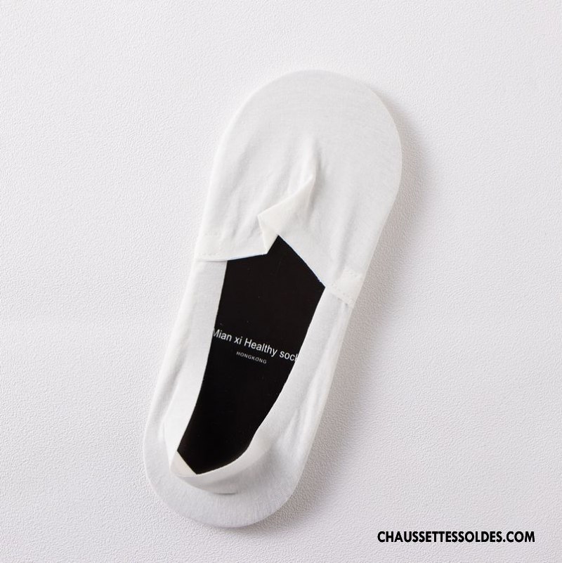 Chaussettes Invisibles Homme Confortable Printemps Le Nouveau Silicone Antidérapant Pure Noir