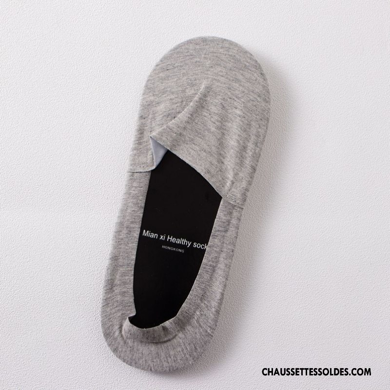 Chaussettes Invisibles Homme Confortable Printemps Le Nouveau Silicone Antidérapant Pure Noir