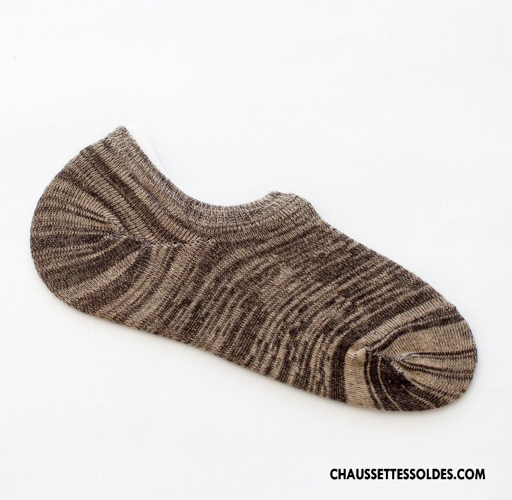 Chaussettes Invisibles Homme Coton Bio 100% Coton Été Printemps Rétro Courte Gris