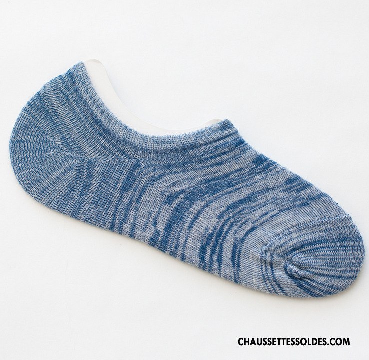Chaussettes Invisibles Homme Coton Bio 100% Coton Été Printemps Rétro Courte Gris