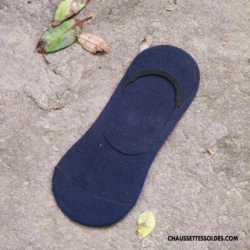 Chaussettes Invisibles Homme Coton Bio Antidérapant Printemps Casual Été Pure Gris