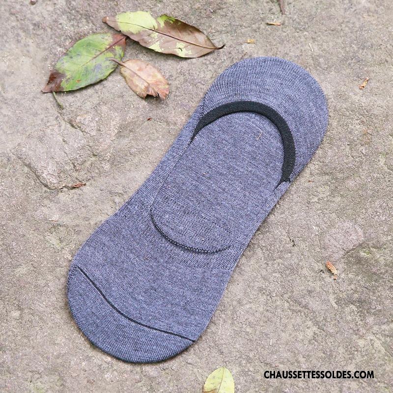 Chaussettes Invisibles Homme Coton Bio Antidérapant Printemps Casual Été Pure Gris