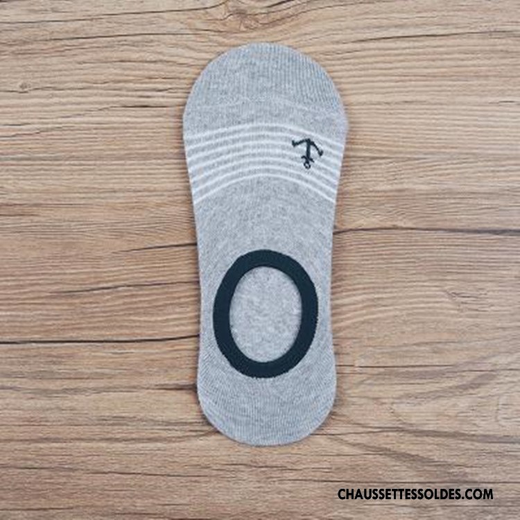 Chaussettes Invisibles Homme Coton Bio Chaussette Basse Coupée Silicone Antidérapant Marine Blanc