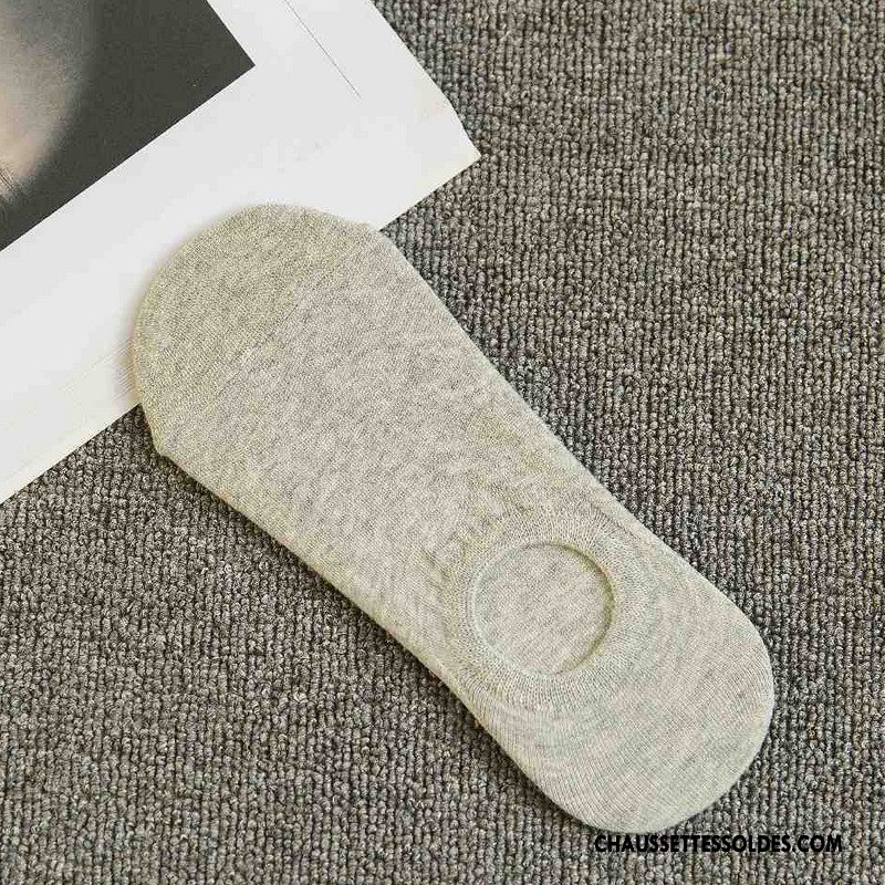 Chaussettes Invisibles Homme Coton Bio Chaussettes En Coton L'automne Légère Chaussette Courte Basse Pure Gris Clair
