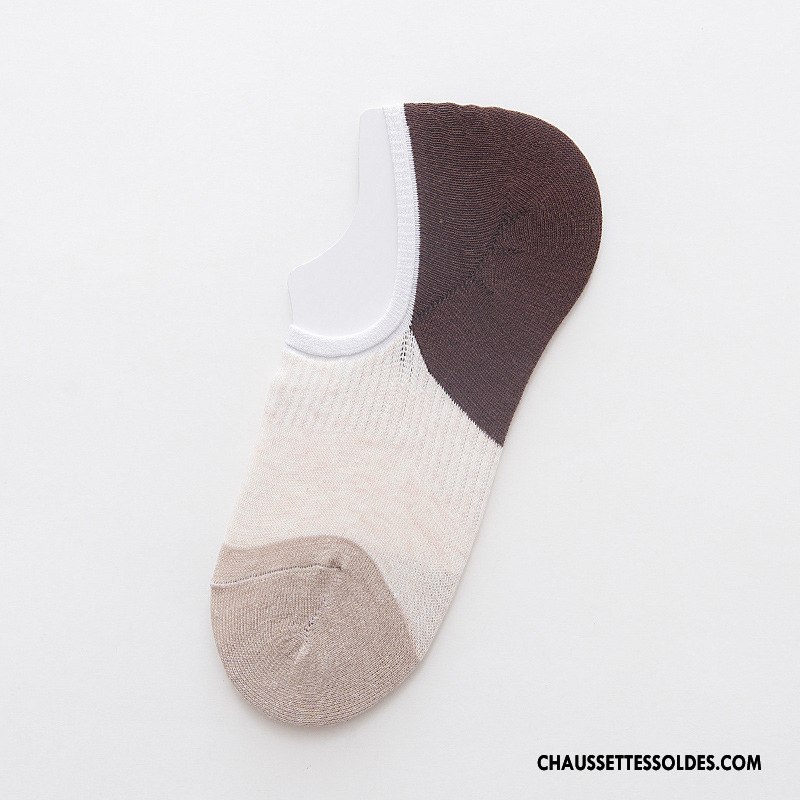 Chaussettes Invisibles Homme Coton Bio Rétro Le Nouveau Chaussette Basse Coupée Original Couleurs Mixtes Coloré Clair