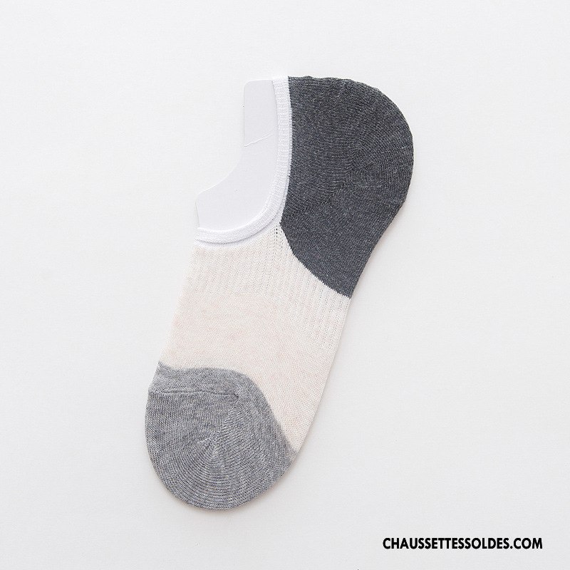 Chaussettes Invisibles Homme Coton Bio Rétro Le Nouveau Chaussette Basse Coupée Original Couleurs Mixtes Coloré Clair