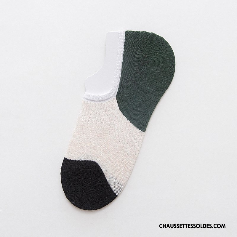 Chaussettes Invisibles Homme Coton Bio Rétro Le Nouveau Chaussette Basse Coupée Original Couleurs Mixtes Coloré Clair