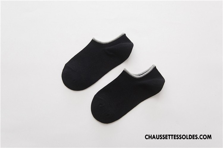 Chaussettes Invisibles Homme Coton Chaussette Courte Printemps Le Nouveau Été Bleu Marin Couleurs De Bonbons Pure
