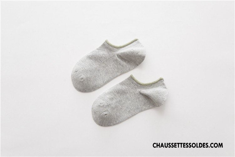 Chaussettes Invisibles Homme Coton Chaussette Courte Printemps Le Nouveau Été Bleu Marin Couleurs De Bonbons Pure