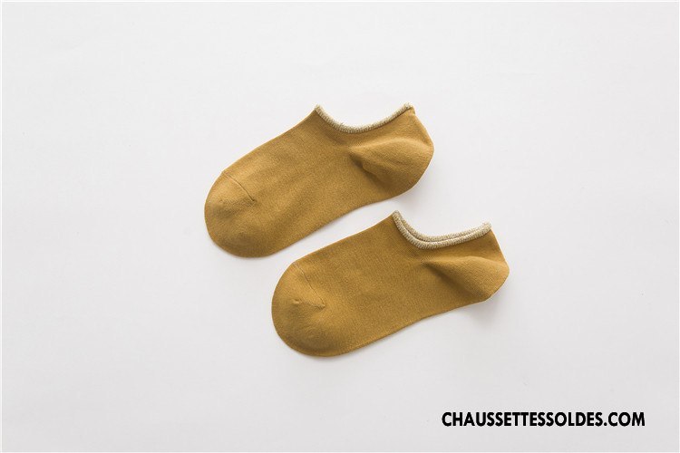 Chaussettes Invisibles Homme Coton Chaussette Courte Printemps Le Nouveau Été Bleu Marin Couleurs De Bonbons Pure