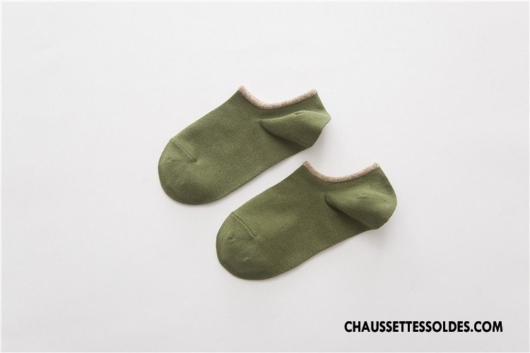 Chaussettes Invisibles Homme Coton Chaussette Courte Printemps Le Nouveau Été Bleu Marin Couleurs De Bonbons Pure