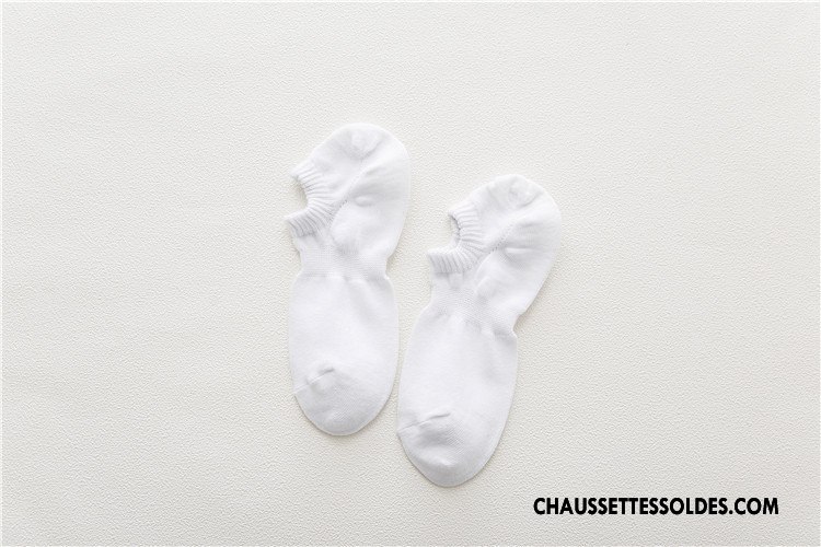 Chaussettes Invisibles Homme Coton Chaussettes En Coton Printemps Été Le Nouveau Pure Blanc