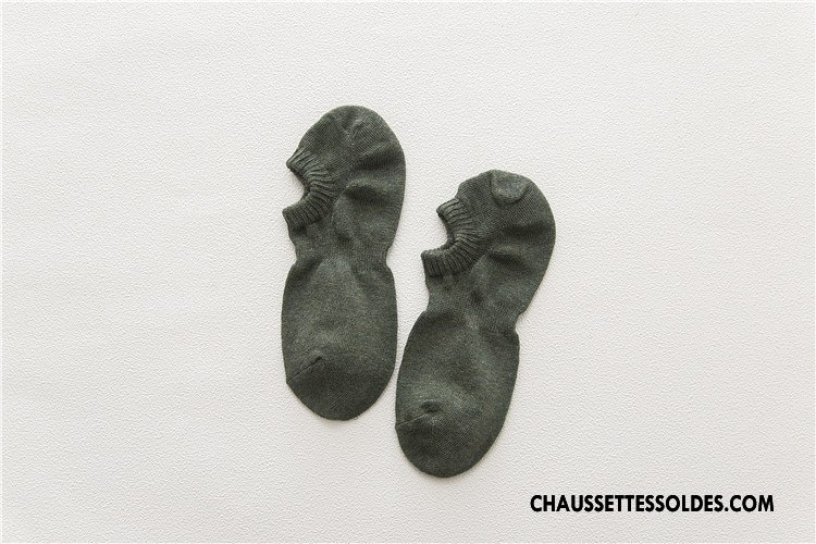 Chaussettes Invisibles Homme Coton Chaussettes En Coton Printemps Été Le Nouveau Pure Blanc