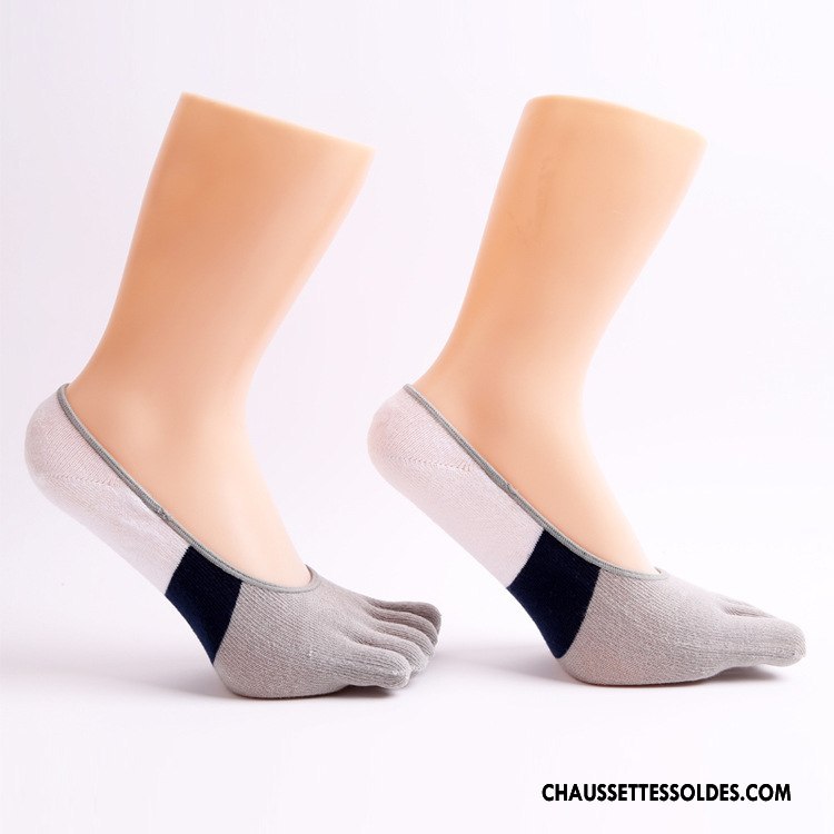 Chaussettes Invisibles Homme Fleurs Respirant Anti-odeur Matelassé Chaussette Basse Coupée Légèrement Gris