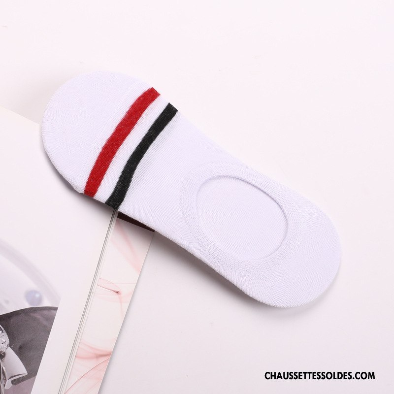 Chaussettes Invisibles Homme Le Nouveau Chaussette Basse Coupée Été Antidérapant Rayé Chaussettes En Coton Gris Clair Foncé