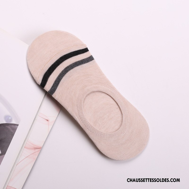 Chaussettes Invisibles Homme Le Nouveau Chaussette Basse Coupée Été Antidérapant Rayé Chaussettes En Coton Gris Clair Foncé