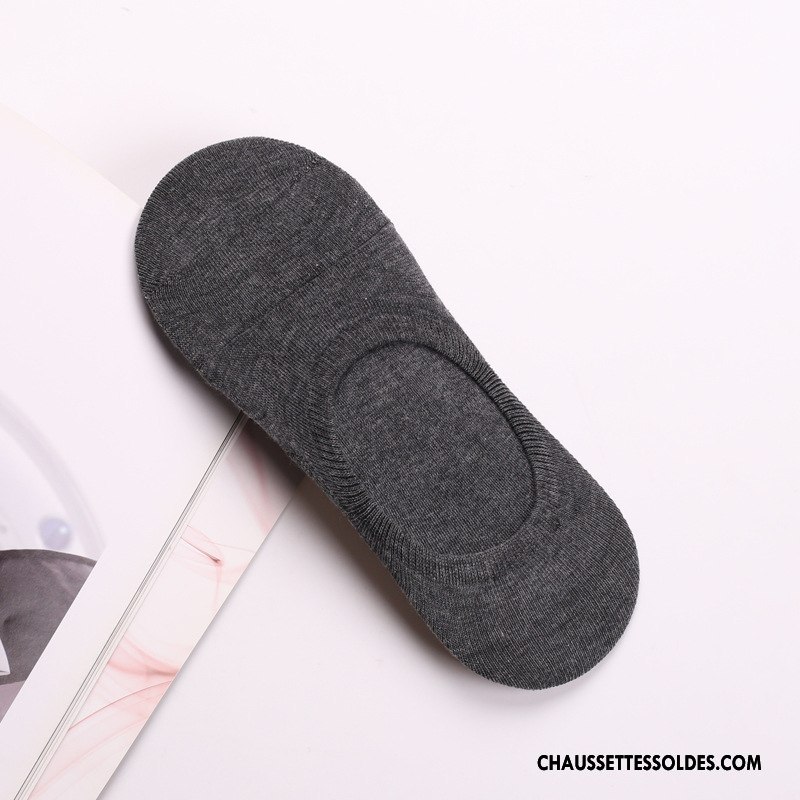 Chaussettes Invisibles Homme Le Nouveau Chaussette Basse Coupée Été Antidérapant Rayé Chaussettes En Coton Gris Clair Foncé