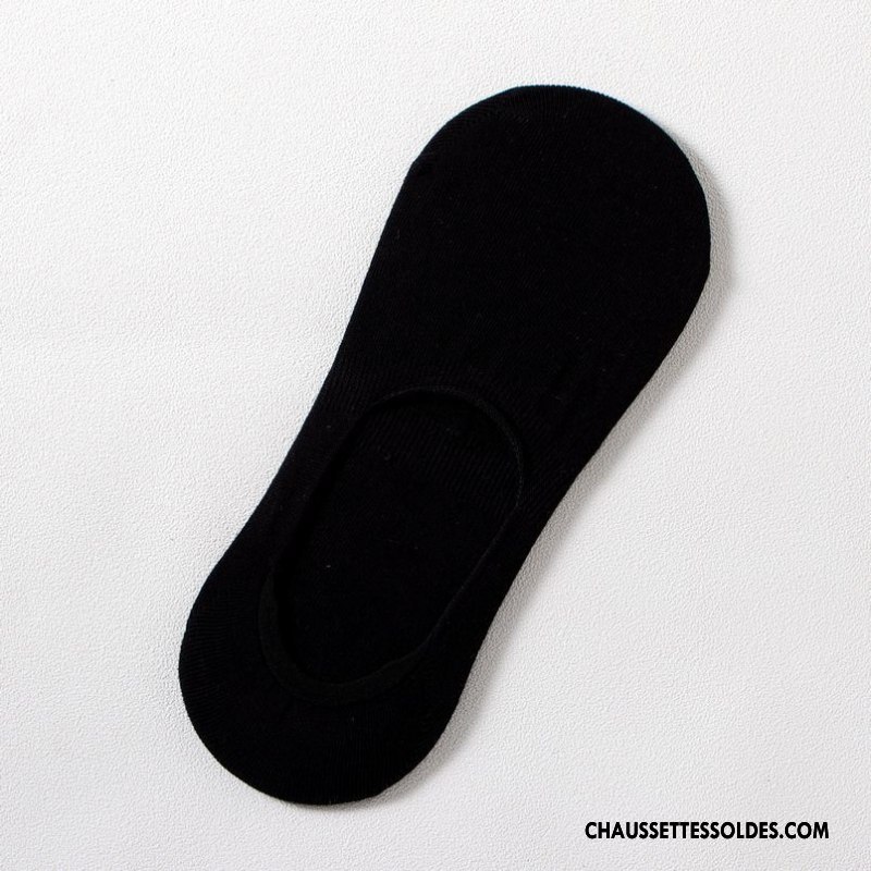 Chaussettes Invisibles Homme Le Nouveau Chaussettes En Coton Chaussette Basse Coupée Manuel Anti-off Noir