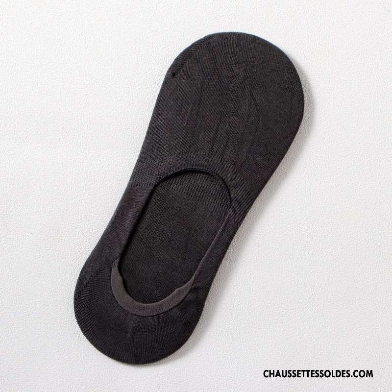 Chaussettes Invisibles Homme Le Nouveau Chaussettes En Coton Chaussette Basse Coupée Manuel Anti-off Noir